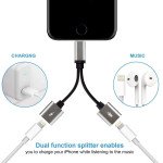 Wholesale New 2-in-1 Lightning iOS Splitter Adapter with Charge Port and Headphone Jack (Silver)